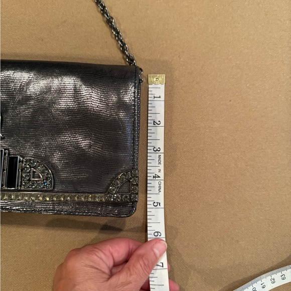 Etro Silver Metallic Shoulder Bag with Chain - Picture 12 of 13